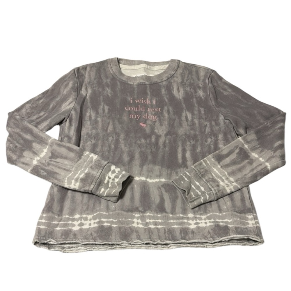 Abercrombie Kids Size 11/12 Raw Hem  Sweatshirt ‘i wish i could text my dog’